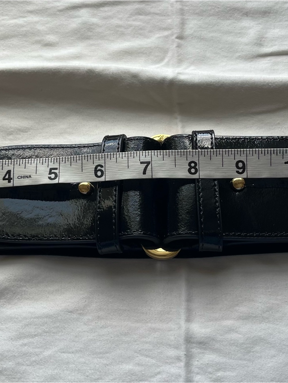 Lauren Ralph Lauren Black Patent Leather and Elastic Tab Stretch Belt Sz Med EUC - Picture 14 of 14